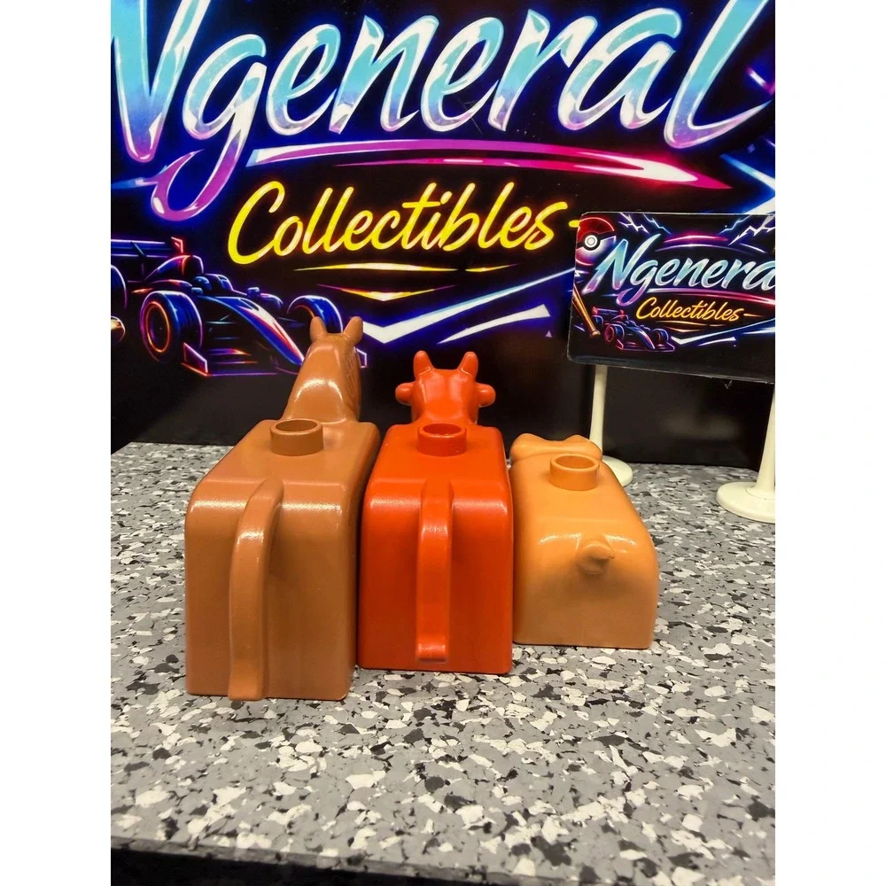 Lego Duplo Farm Animal Figures Lot Pig Cow Horse Tan Orange Brown Vintage